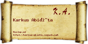 Karkus Abiáta névjegykártya